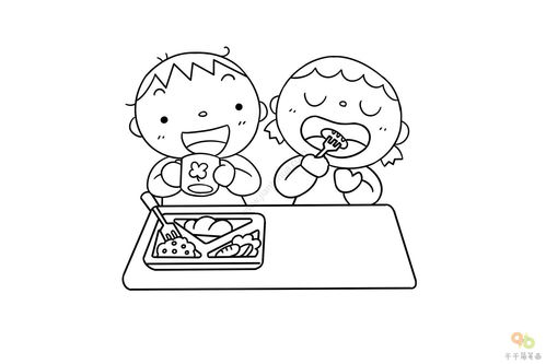 午餐简笔画儿童