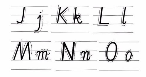 字母m在田字格的写法