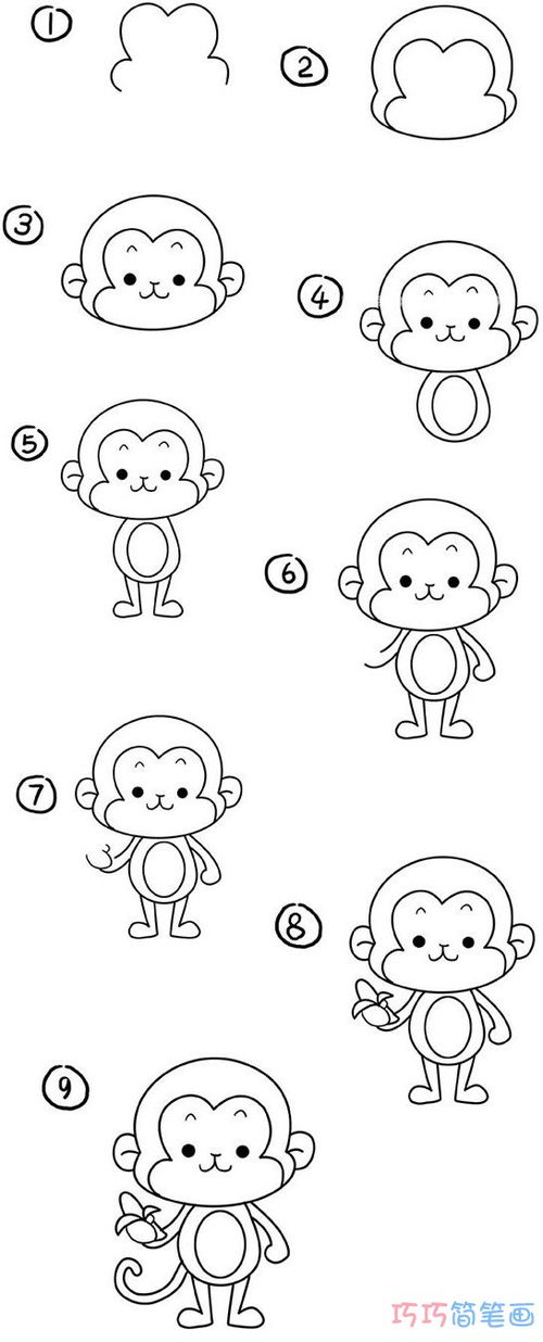 猴子最简单的画法图片