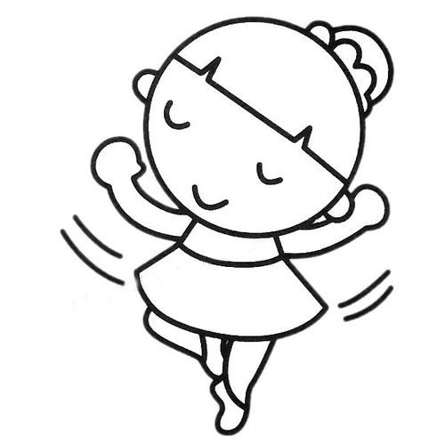 儿童舞蹈简笔画简单图片