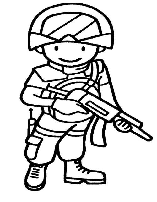 国防简笔画一定要有军人