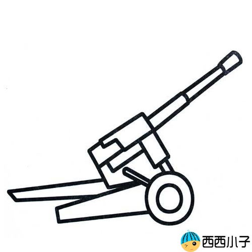 一步一步画高射炮图片