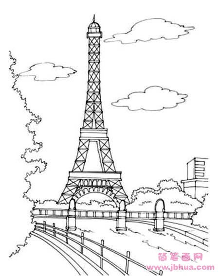 法国巴黎埃菲尔铁塔 简笔画,埃菲尔铁塔简笔画图片大全大图 – 【剪辑