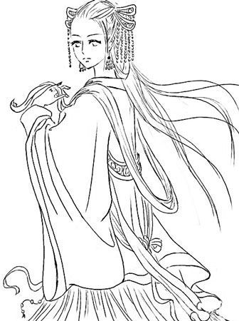 古装妃子的简笔画怎么画?