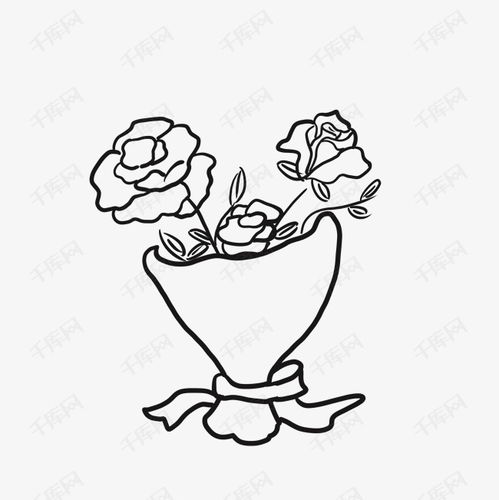 一束手捧花简笔画