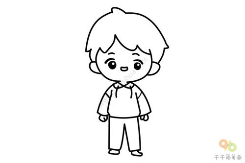 简笔画小男孩图片可爱,简笔画小男孩头像_竞价网