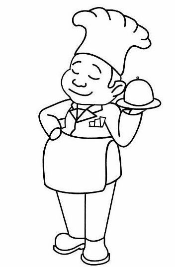 厨师简笔画彩色,厨师简笔画头像_竞价网