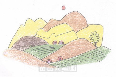 秋天丰收景象简笔画 秋天果园里丰收的景象