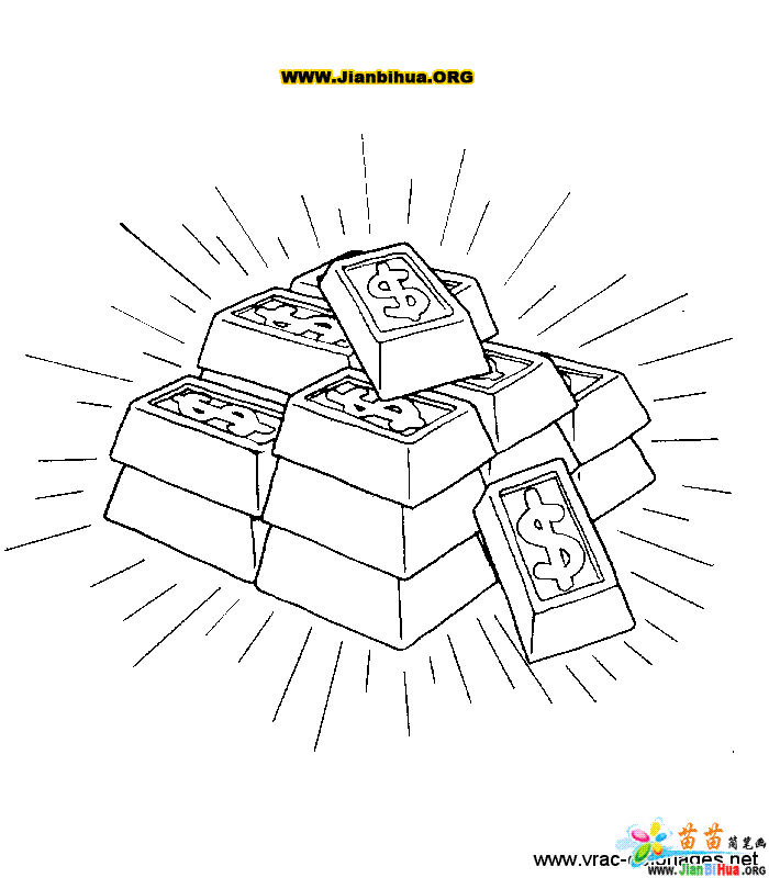 钱的简笔画用什么颜色