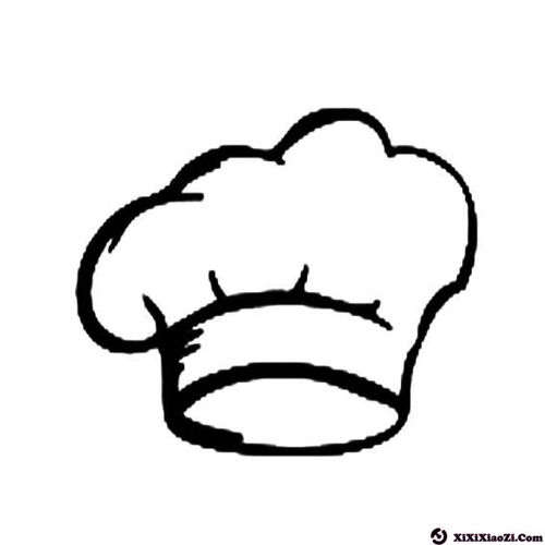 随后在帽子下边画出厨师的脸,在帽子两侧画出厨师的头发