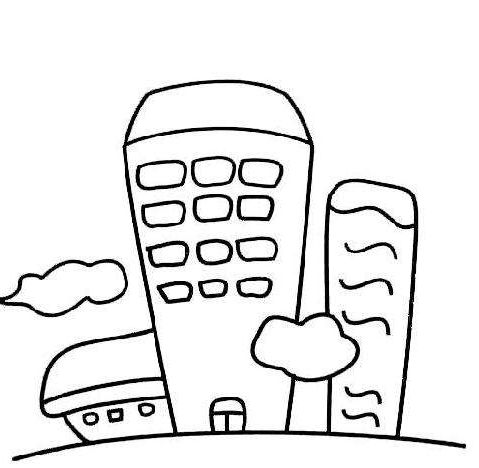 求城市的线条画或者简笔画.