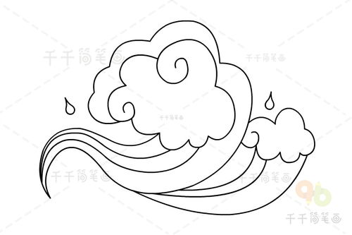 浪花简笔画简单又漂亮,海洋浪花简笔画_竞价网