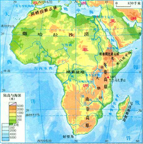 非洲南部海拔图片
