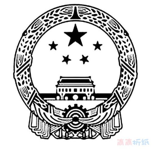 中国国徽的简笔画图片