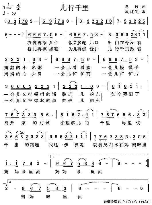 儿行千里 刘和刚简谱原版是什么调