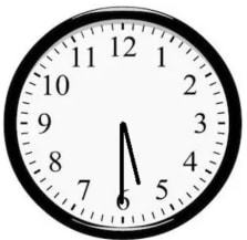 六点半在钟表上怎么显示