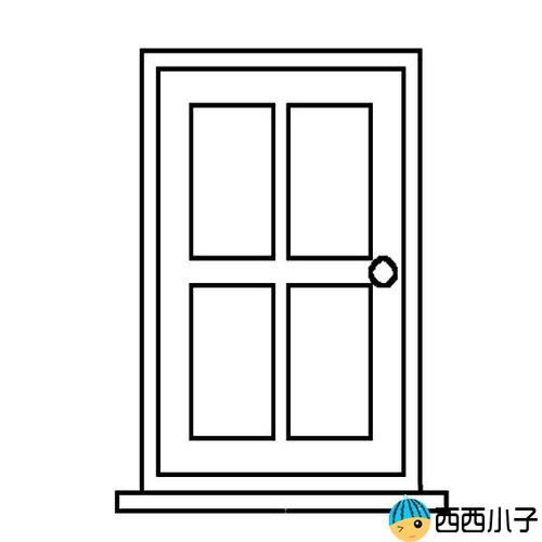 门的画法分以下几步: 1.先画出门框 2,画出门上的纹路.
