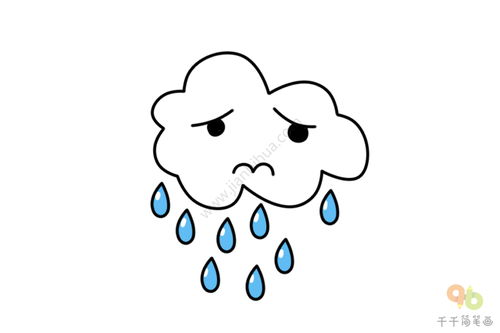 下雨简笔画彩色,乌云下雨简笔画_竞价网