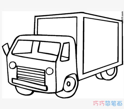 第二步:在两个圆圈内各画一个更小的圆圈,卡车的轮子就完成了.