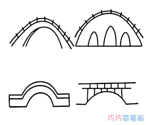 桥栏杆简笔画图片